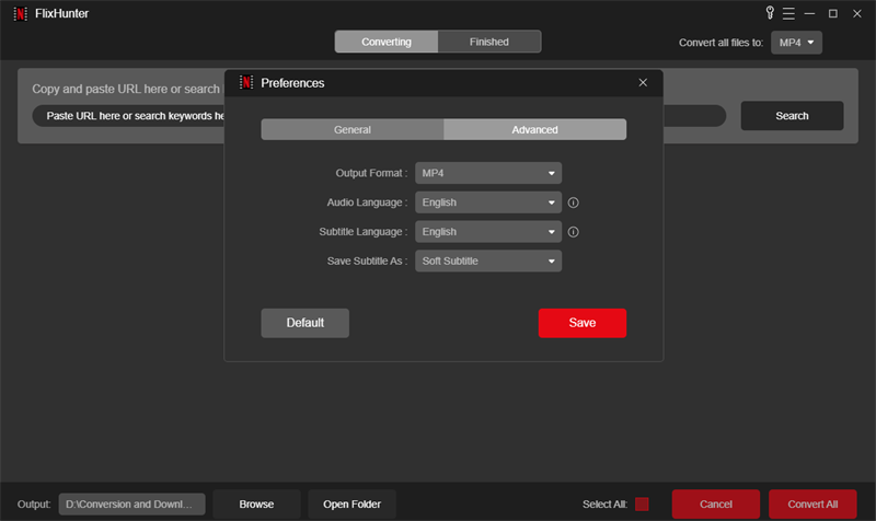 FlixHunter Output Settings