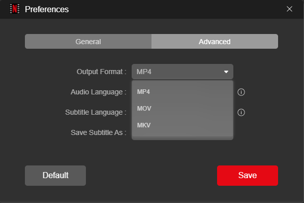 Set Output Format via Preference